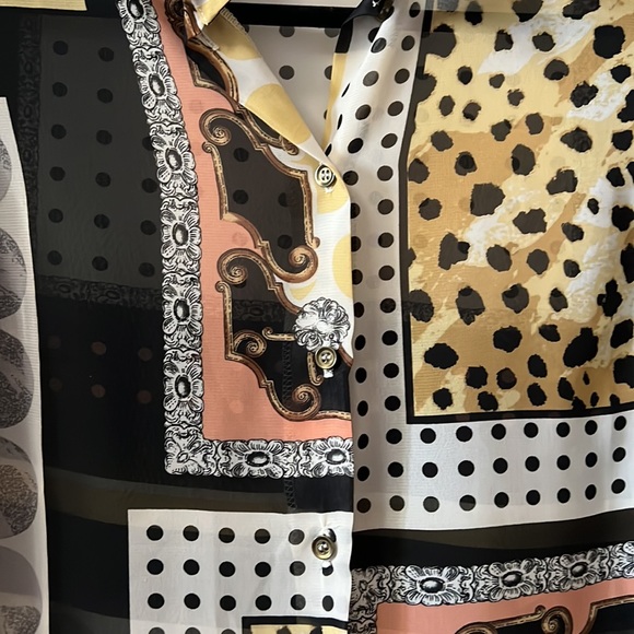 TOP SHOP Printed Dress Shirt in SMALL. - Picture 4 of 4